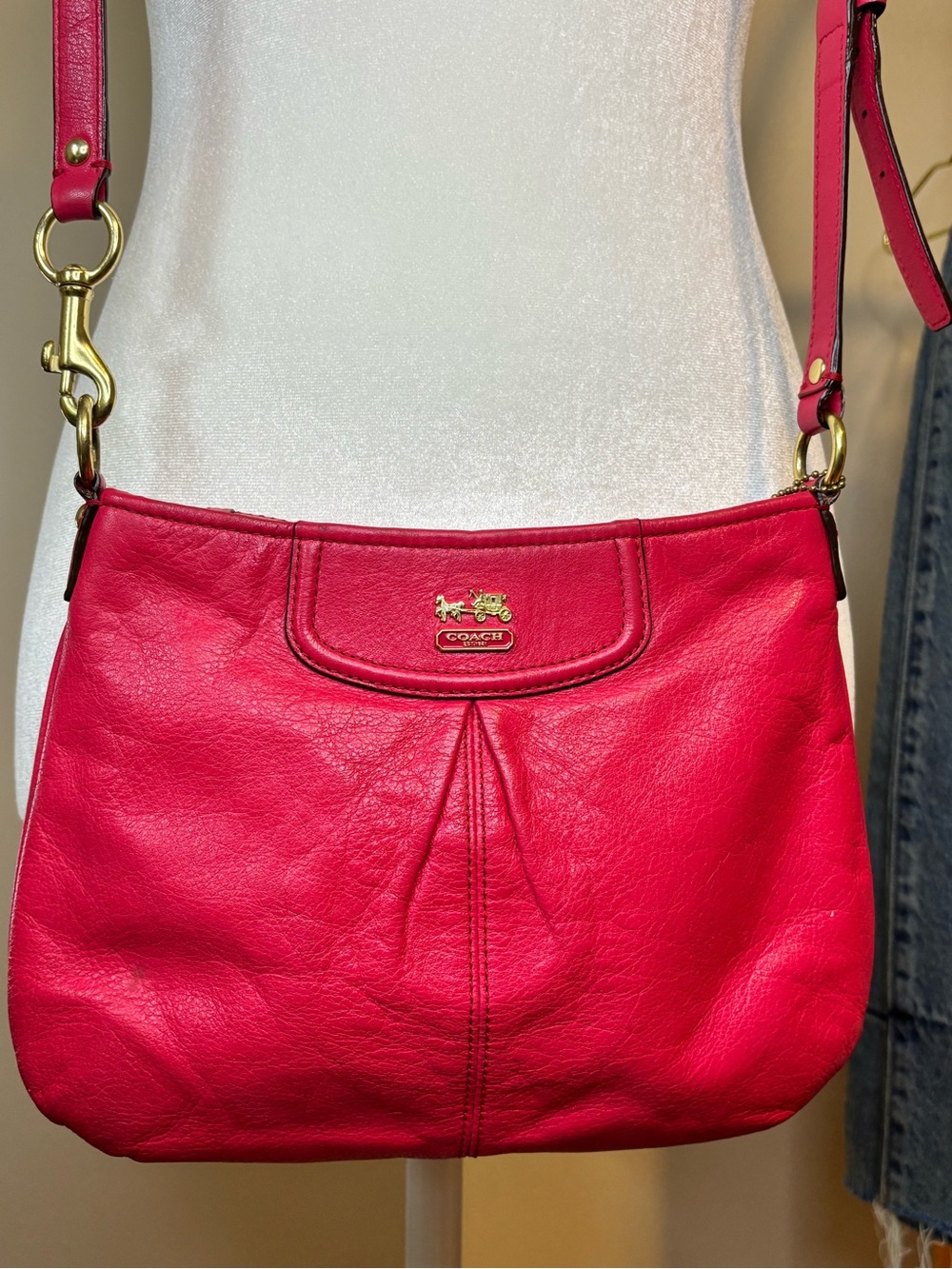 Coach Madison Pink Leather Crossbody Bag Gold Hardware - Picture 10 of 13
